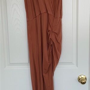 Asymmetrical Rust Dress
